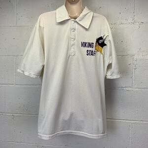 Vintage Mesh Athletic Shirt Vikings Staff Embroidered Gym Teacher Coach  B9